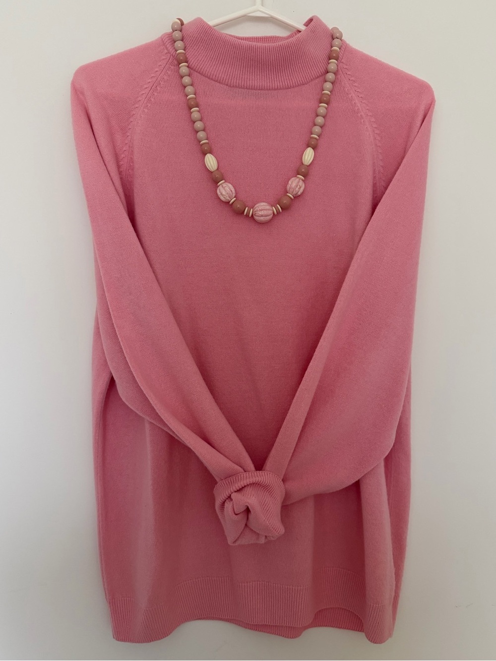 Vintage pink cozy mockneck sweater L/XL